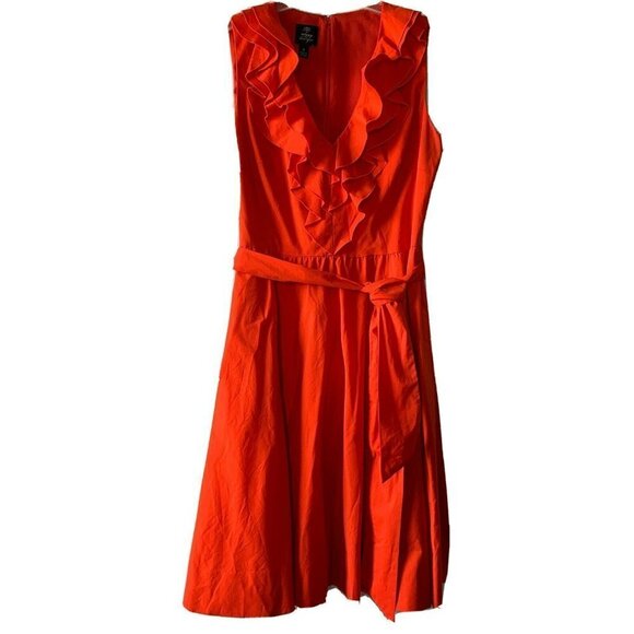Orange Sleeveless Fit & Flare Dress for Women Suzi Chin Size 8 - Picture 1 of 6